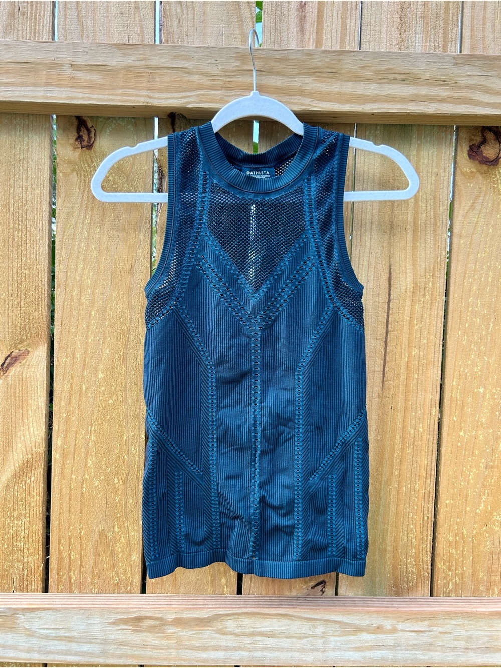 Athleta Oxygen Two-Toned Seamless Tank Top Blue Teal XS #556414
